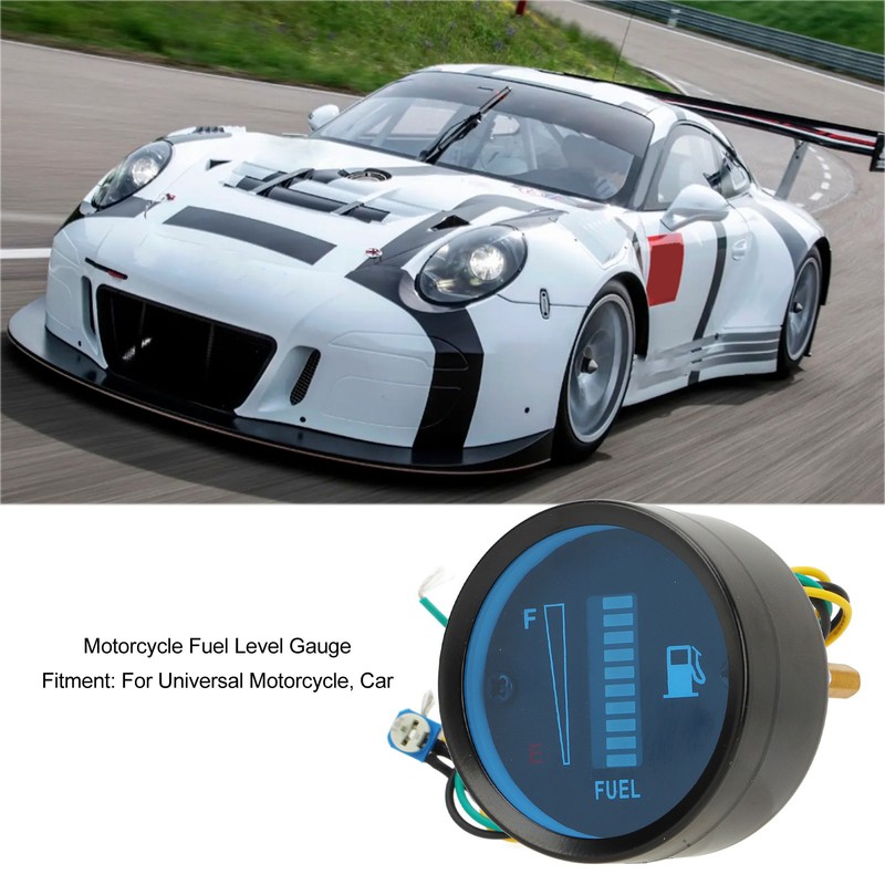 Motorcycle Fuel Level Gauge 52mm Housing Diameter LED Light Display