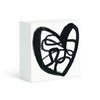 DEMDACO Squiggle Heart - 4 Inch Black/White MDF Wood Decorative