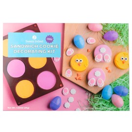 Sweets Indeed Easter Silicone Oreo Mold with Candy Sprinkles And Shapes Bunny Tails Eyes Beaks Decorates 12 cookies Perfect for baking and cookie decoarting 1.03 ounces (Easter)