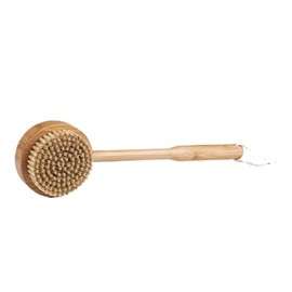 Baudelaire BA Bamboo Short-Handle Bath Brush, 10-inch Long, Bath Accessories, Natural