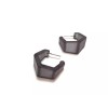 Leetie Lovendale Charcoal Gray Hexagon Geo Vintage Frosted Lucite Hoop