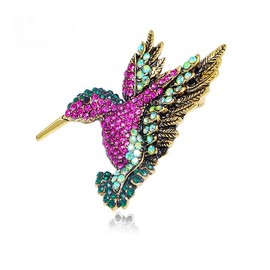 Bird Hummingbird Rhinestone Brooch for Women Elegant Vintage Exaggerated Bird Brooches Lapel Pins Jewelry for Women Anniversary Christmas Birthday Wedding Ornament Dress Accessories Delicacy Jewelry Gift-rosered