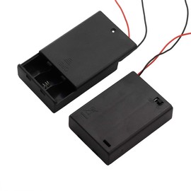 Onwon 6 Pieces 3 Slots x 1.5V AA Battery Case Holder Battery Spring Clip Storage Box Wire Leads with On/Off Switch