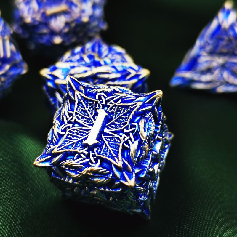 MJDICEOK DND Metal Dice Vine Leaf Set - 7 Role