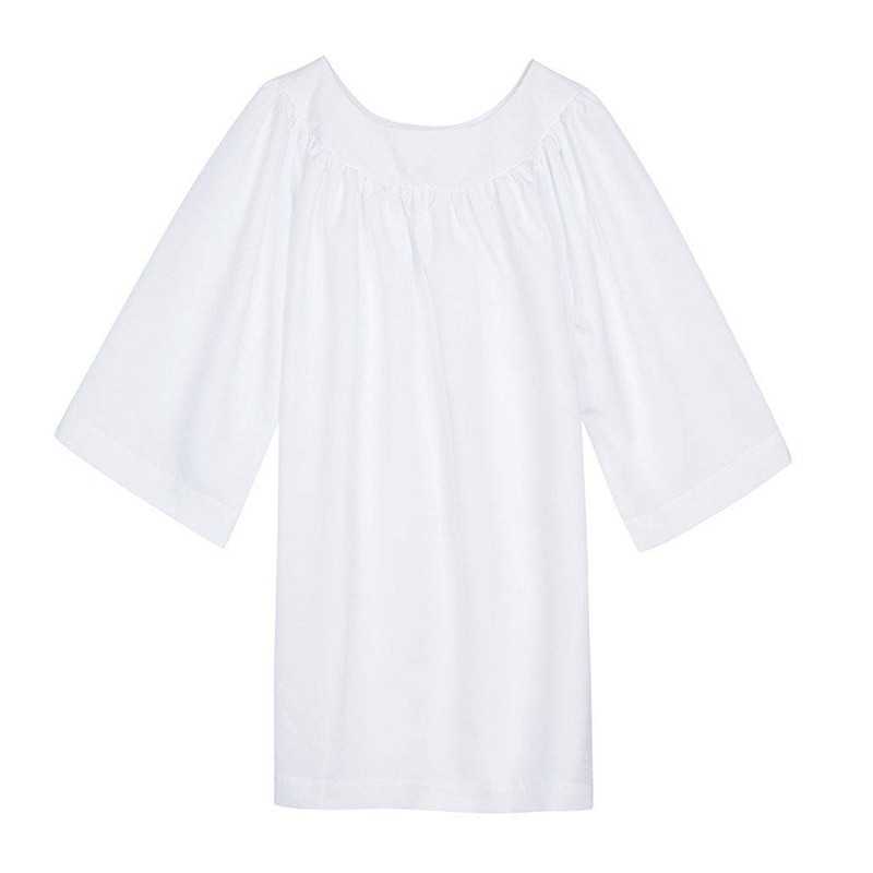 IvyRobes Premium White Round Neckline Surplice Church Liturgical Vestment Choir