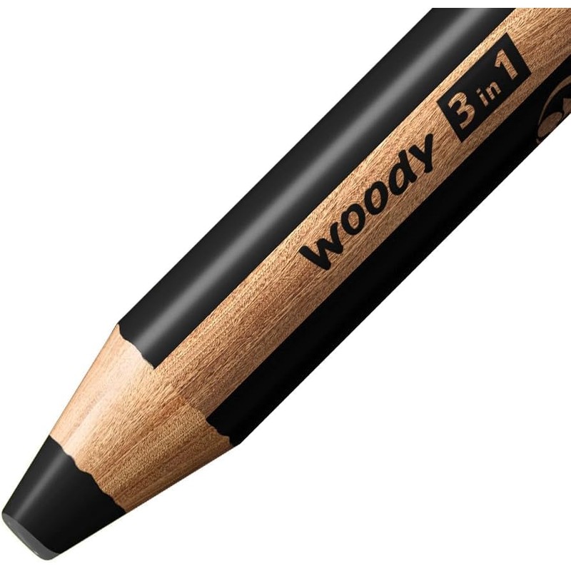 STABILO Multi-talented Pencil woody 3-in-1 - Pack of 3 Pencils