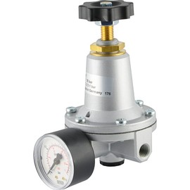 Fitting Parts Precision Pressure Regulator 550 l/min Pressure Regulator with Pressure Gauge (Thread: G 1/4 Inch - Pressure Control Range: 0.1-3 bar)