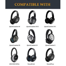 QC45 Replacement Ear Pads Cushions OEM Quality QuietComfort 45 Replacement Earpads Compatible with Bose QuietComfort 45/Q45, QuietComfort 35/QC35, QuietComfort 35 II/QC35 II/QC25/QC15/QC2 Headphones