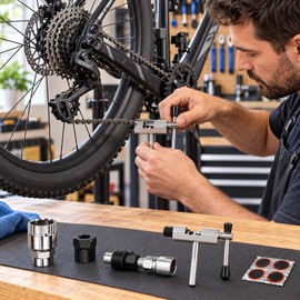 Bicycle Repair Tool Kit for MTB & Road Bikes – 4-Piece Chain Breaker, Crank Puller & Removal Tool Set