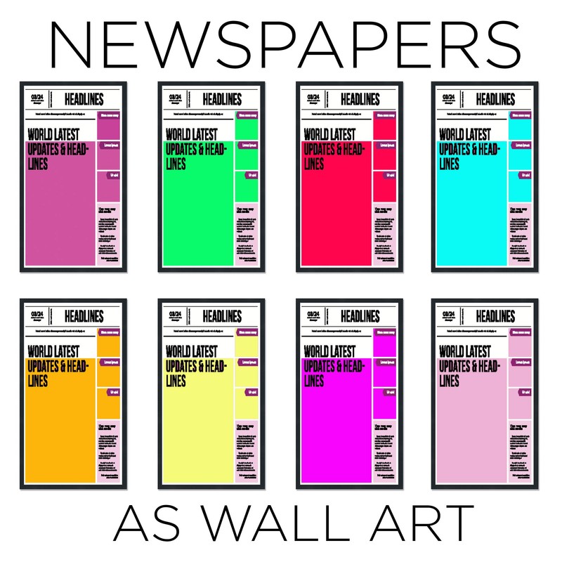 11x22 Newspaper Frame Solid Wood - Matte Black Finish -