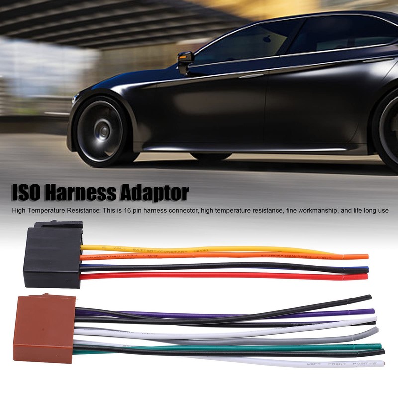 ISO Wiring Harness Adapter, Yctze 2Pcs/Kit ABS Metal Car Radio