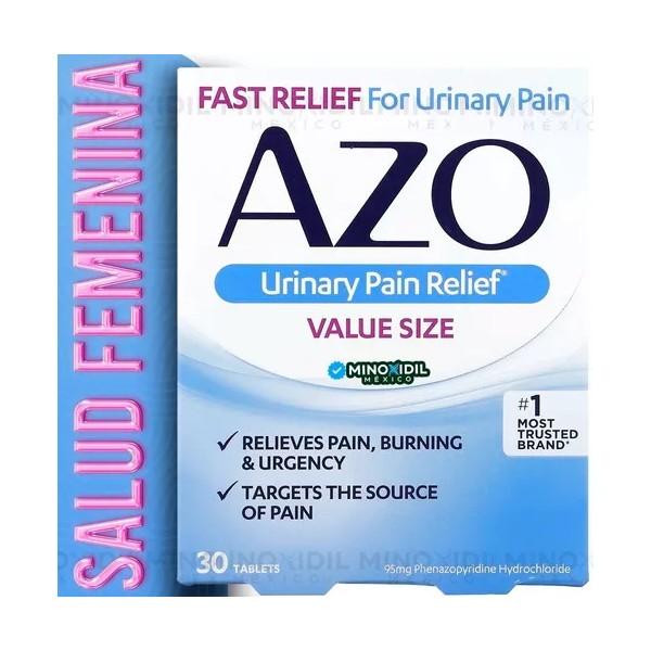 AZO Alivio De Los Síntomas Del Dolor Urinario Azo® | 30 Tabletas Sabor Sin Sabor