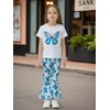OLMRJKD Kids Toddler Girl Clothes Outfits Short Sleeve Butterfly Graphic