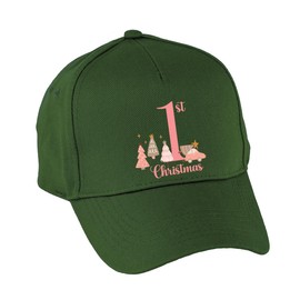 Hippowarehouse Pink 1st Christmas Premium Printed 5 Panel Baseball Cap hat OneSize Adults