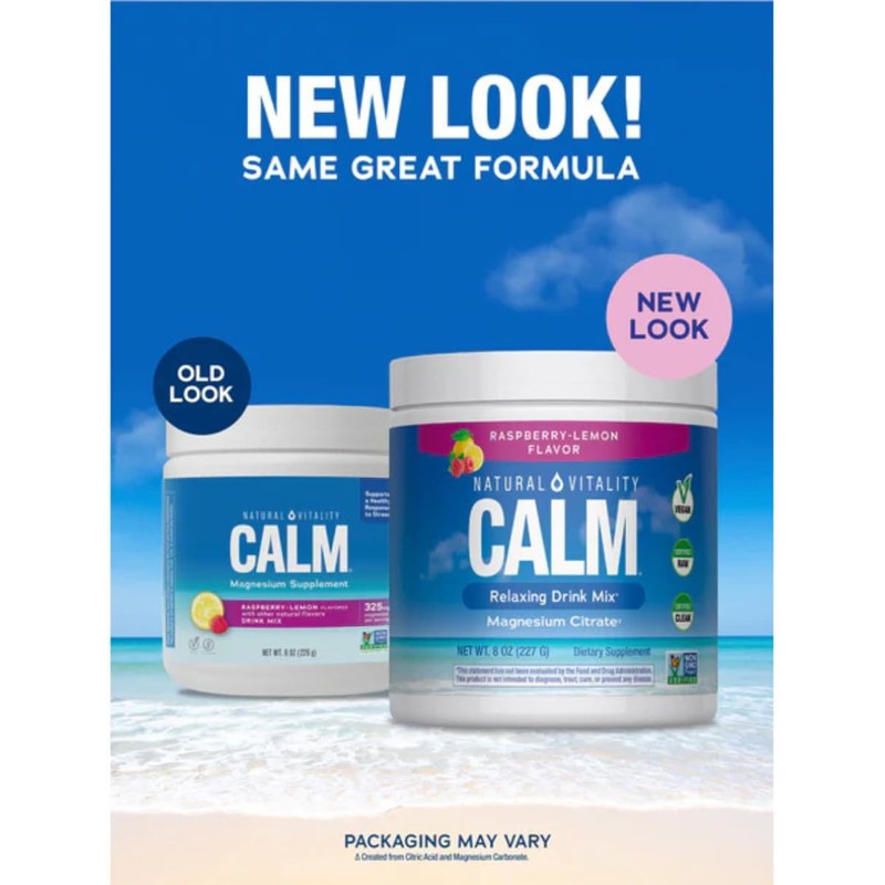 Natural VitalityPolvo de magnesio CALM sabor frambuesa y limón 8