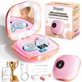 2026 Upgraded Ultrasonic Contact Lens Cleaner 52KHz【5.0 Ultra Powerful Motor】【Ultrasonic 360° Deep Clean】【Smart Control Chip】Rechargeable Portable Lens Washer I for Soft Hard Lenses Home(Sakura Pink)