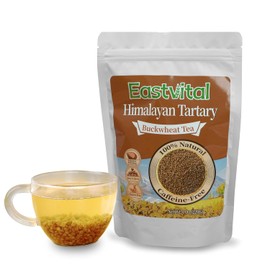 EastVital Himalayan Tartary Buckwheat Tea 220g – Caffeine & Sugar Free Roasted Buckwheat Tea with Nutty Warmth – 44 Servings