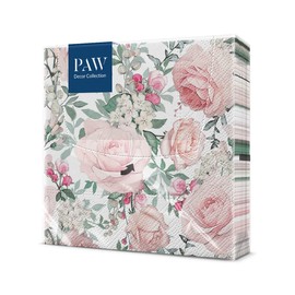 Paw Lunch Napkin Pack of 20, Gorgeous Roses, 33 x 33 cm