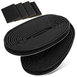 Hemobllo Weather Stripping Door Seal: 40FT V-Shaped Door Weather Stripping Soundproof Weather Stripping Door Seal Strip with 4 Gaskets for Doors and Windows with Slot,Black