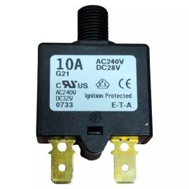 ETA Circuit Breaker, Push To Reset, Single Pole, AC240V, DC28V, 10A, Series 1658