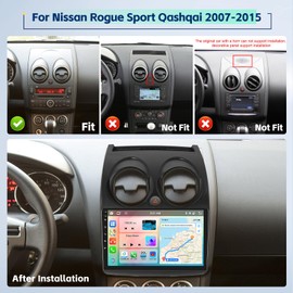 8 Core 4+64G Inefala for Nissan Rogue Sport Qashqai 2007-2015 Android Car Radio Stereo with Wireless Carplay Android Auto, 9" Touchscreen with GPS WiFi BT5.0 FM/RDS EQ DSP 59UI SWC Backup Camera MIC