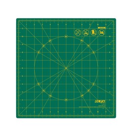 OLFA 12" x 12" Rotating Cutting Mat (RM-12S-01) - Self Healing 12x12 Inch Square Rotary Mat with Grid for Fabric, Sewing, Quilting, & Crafts, Rotates 360 Degrees, Use with Rotary Cutters (Green)