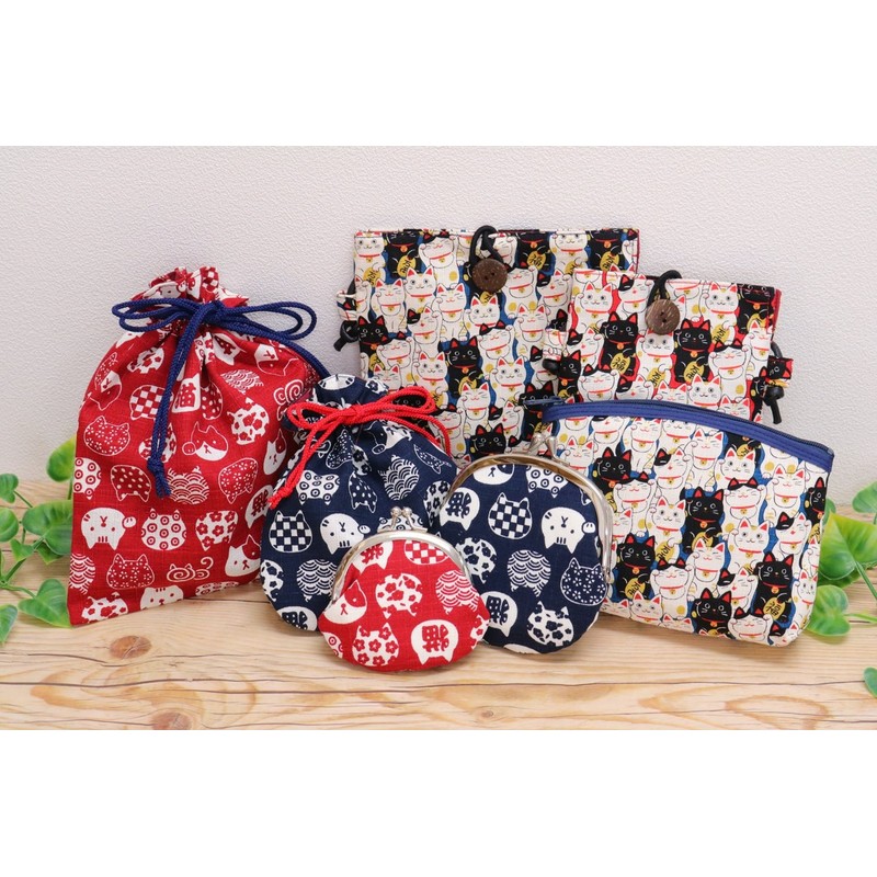 Kyoyu 100% Cotton, Drawstring Bag, Approx. 6.3 x 6.1 inches