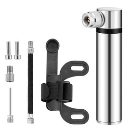 Small Bicycle Air Pump Portable Mini Bicycle Pump 120 PSI High Pressure Bicycle Pump Lightweight Aluminium with Bike Pump with Frame Mount for Road Bike Mountain Bike Football Basketball Volleyball,