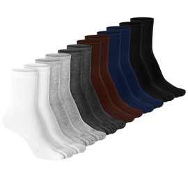 Bencailor 6 Pairs Women Toe Socks Cotton Breathable Compression Crew Five Toe Sock for Women Men Athletic Running(Black, White, Gray, Dark Gray, Navy Blue, Coffee,5-9)