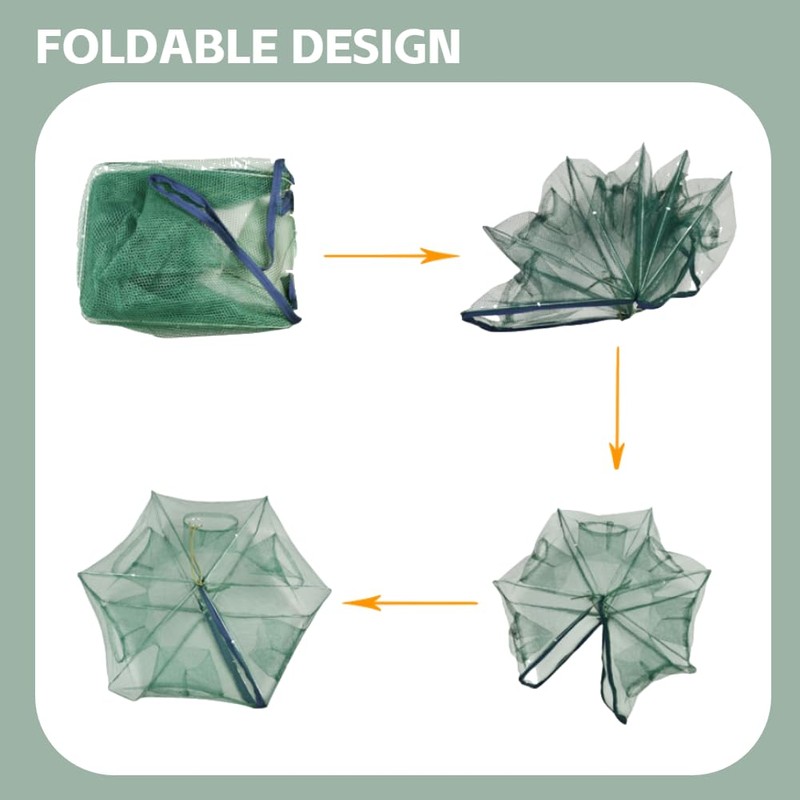6/12 Fishing Pot Foldable Crab Fish Trap Cast for Crab