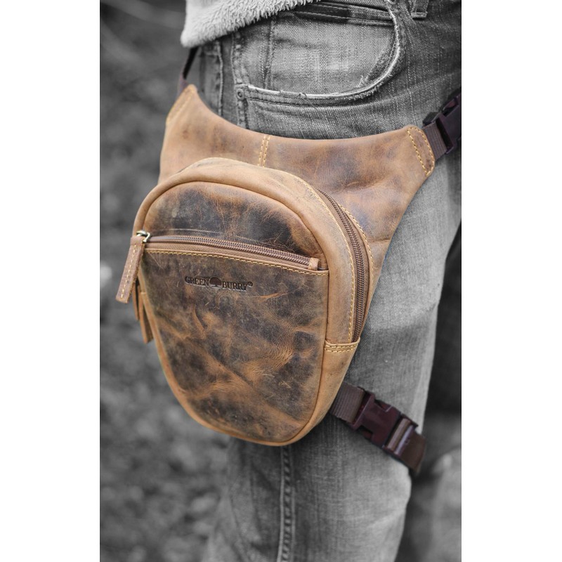 Greenburry Vintage Biker Legbag 1585 Belt Bag, Baun, money belt