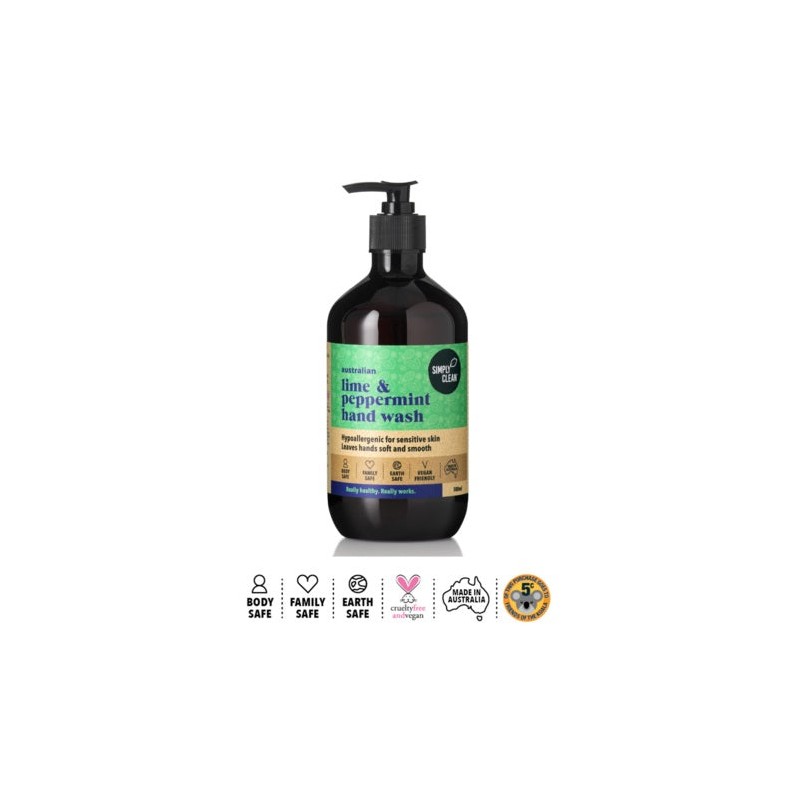 Simply Clean Australian Lime And Pepermint Hand Wash 500ml