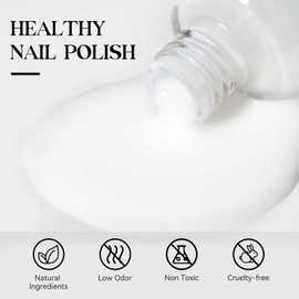 MIZHSE Quick Dry Nail Polish, Milky White Nail Polish Air Dry Fast, 15ml/0.5 fl oz Regular Water-based Nail Lacquer Non Gel Full Coverage High Glossy Shine Nail Art Manicure Home
