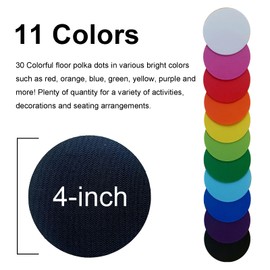 30PCS Carpet Spot Markers Carpet Spot for Classroom Carpet Floors 5 Inch Dot Marker Color Floor Dots, Classroom Decoration, Flexible Seating, Elementary School, Preschool, Kindergarten Supplies