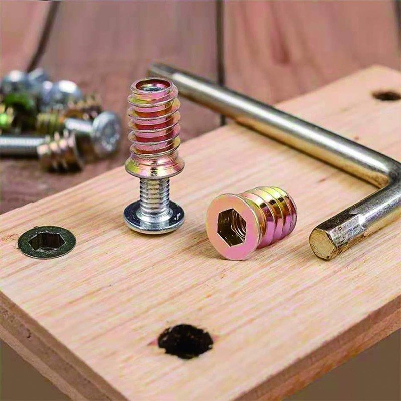ORTAVA Screw Nut M6, Pack of 20 Threaded Insert Wood