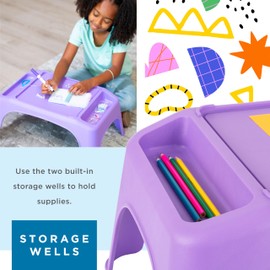 LapGear Turtle Table Kids Activity Lap Desk Tray with Storage Wells for Snacks, Play, Classroom and Sensory Toys - Purple - Pack of 8 - Style No. 20002