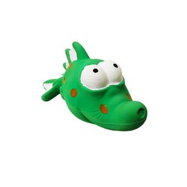 Scoochie Premium Dog Toy | Latex Bug Eyed Green Fish | 7.25 Inch