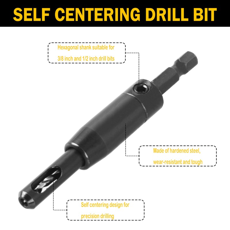 Self-Centering Drill Bit Assortment 3/32", 7/64", 1/8" with Impact Tough