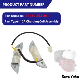 31630-ZE2-861 10A Charging Coil Compatible with Honda GX240 GX270 GX340 GX390 Engine, Replaces 31630ZE2861, Ignition Electrical Power Generator Charging Module