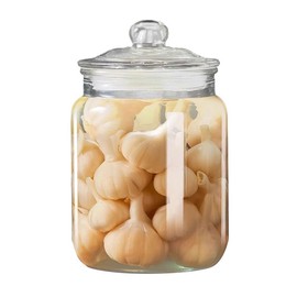 WINAKUI Glass Cookie Jars, Large Glass Candy Jar with Lids Airtight Snack Jars, Decorative Apothecary Canisters Clear Glass Container for Cookie, Dog Treats, Pet Food, Candy