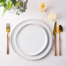 AmorArc Ceramic Dinnerware Sets,Handmade Reactive Glaze Plates and Bowls Set,Highly Chip and Crack Resistant | Dishwasher & Microwave Safe,Service for 6 (18pc)