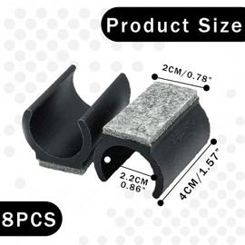 Pack of 8 Chair Gliders, Cantilever Chair Gliders for Tiles, Gliders for Chairs Diameter 22-25 mm, Felt Gliders for Cantilever Chairs Protect Tile Floors Wooden Floors and Reduce Noise
