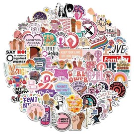 100Pcs Inspirational Feminist Stickers Pack,Girl Power Rights Feminism Sticker for Women Ladies Girls, Vinyl Waterproof Women's Libbers Equal Rights Decals for Laptop Water Bottle Phone