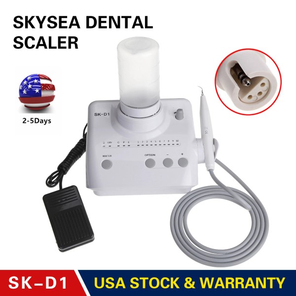 SKYSEA Dental Ultrasonic Piezo Scaler Cleaner 5 Tips 2*Bottles fit