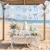 ZEYIYER 13Ft Blue Bow Starfish and Seashell Banner, Summer Coastal