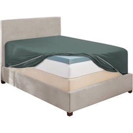 Hearth & Harbor Green Fitted Sheet Queen Size, Extra Deep Pocket Queen Fitted Sheet Only, 1800 Microfiber Fitted Bed Sheet, Ultra Soft Fitted Queen Sheet Fits up to 24 '' Mattress