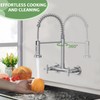 Wall Mount Kitchen Faucet, Hurran Brushed Nickel Kitchen Sink Faucet,