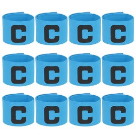 PATIKIL Fußball Kapitänsbinde, 12 Stück Kapitänsarmbänder für Fußball Elastische Kapitänsbinde Sport Kapitänsarmbänder für Jugendliche Erwachsene Fußballteamtraining Himmelblau