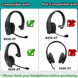 YDYBZB Earpads Replacement Ear Pads Compatible with BlueParrott B650/S650(650XT 650 XT) Noise Cancelling Bluetooth Headphones Cushions High-Density Foam Mesh Fabric - B650XT MF Black