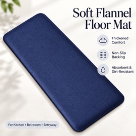 Flannel Non-Slip Floor Mat for Kitchen & Bathroom – Soft, Absorbent, Thickened Design for Everyday Home Comfort